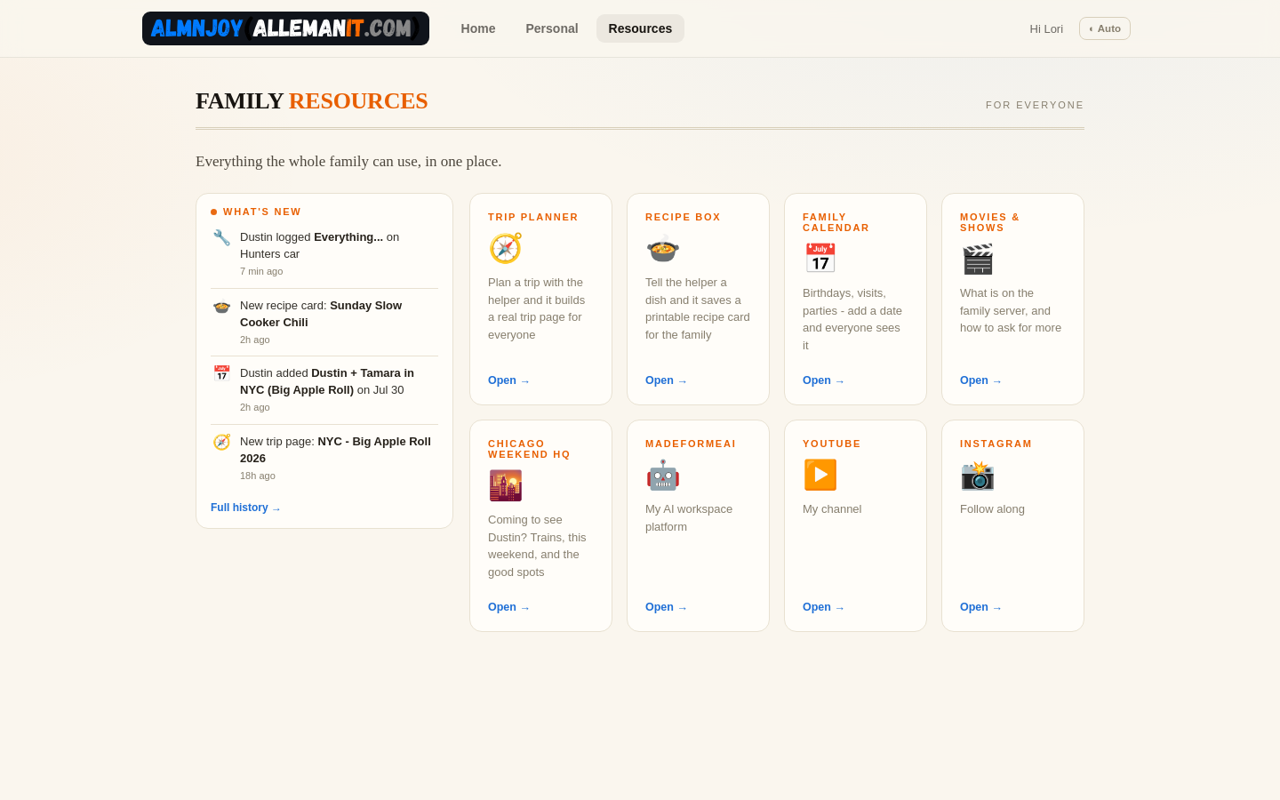 The Resources tab with the live What's New feed